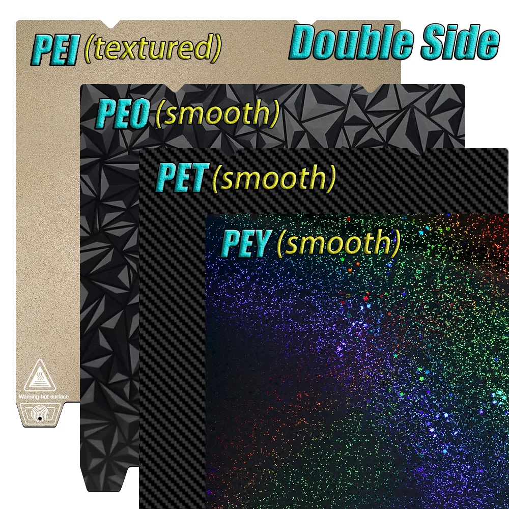 Двухсторонний пружинный стальной лист PEI PEO PET PEY 235x235 мм, строительная пластина, гибкая платформа для Creality K1 Ender3 S1/Ender3 S1 Pro
Двухсторонний пружинный стальной лист PEI PEO PET PEY 235x235 мм, строительная пластина, гибкая платформа для Creality K1 Ender3 S1/Ender3 S1 Pro