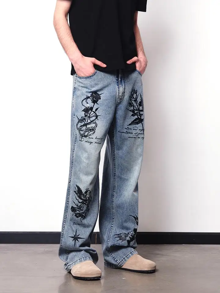 Vango Blue fiti Loose Casual American Sle Jeans Straight Leg Loose Fit Youth Trend Cotton Polyester Blend Durable
Vango Blue fiti Loose Casual American Sle Jeans Straight Leg Loose Fit Youth Trend Cotton Polyester Blend Durable