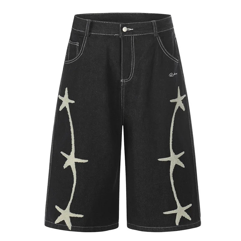 Harakuju Star Embroidery Loose Jeans Shorts Streetwear Hip Hop Vintage Denim Shorts For Male
Harakuju Star Embroidery Loose Jeans Shorts Streetwear Hip Hop Vintage Denim Shorts For Male
