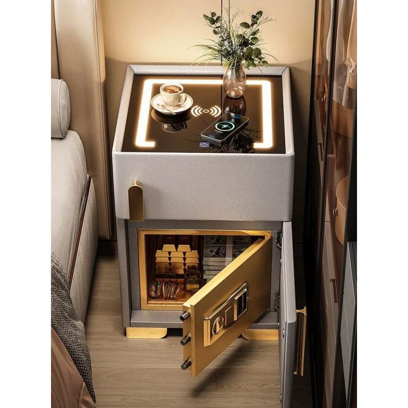Smart bedside table safe integrated multi-function simple wireless charging bedroom home safe
Smart bedside table safe integrated multi-function simple wireless charging bedroom home safe