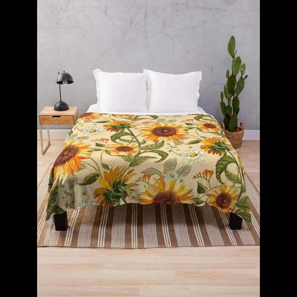 Retro Sunflowers Throw Blanket Vintage s Golden Pattern with Yellow and Orange Flowers for Cozy Comfort
Retro Sunflowers Throw Blanket Vintage s Golden Pattern with Yellow and Orange Flowers for Cozy Comfort