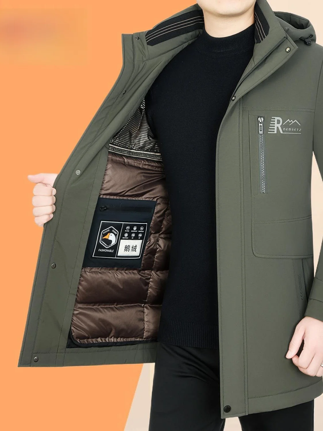 New 2025 Men's down Jaet Goose down Mid-Length Thiened Hooded Winter Youth Slim Fit Casual Sle Outdoor Wear Polyester F...
New 2025 Men's down Jaet Goose down Mid-Length Thiened Hooded Winter Youth Slim Fit Casual Sle Outdoor Wear Polyester F...