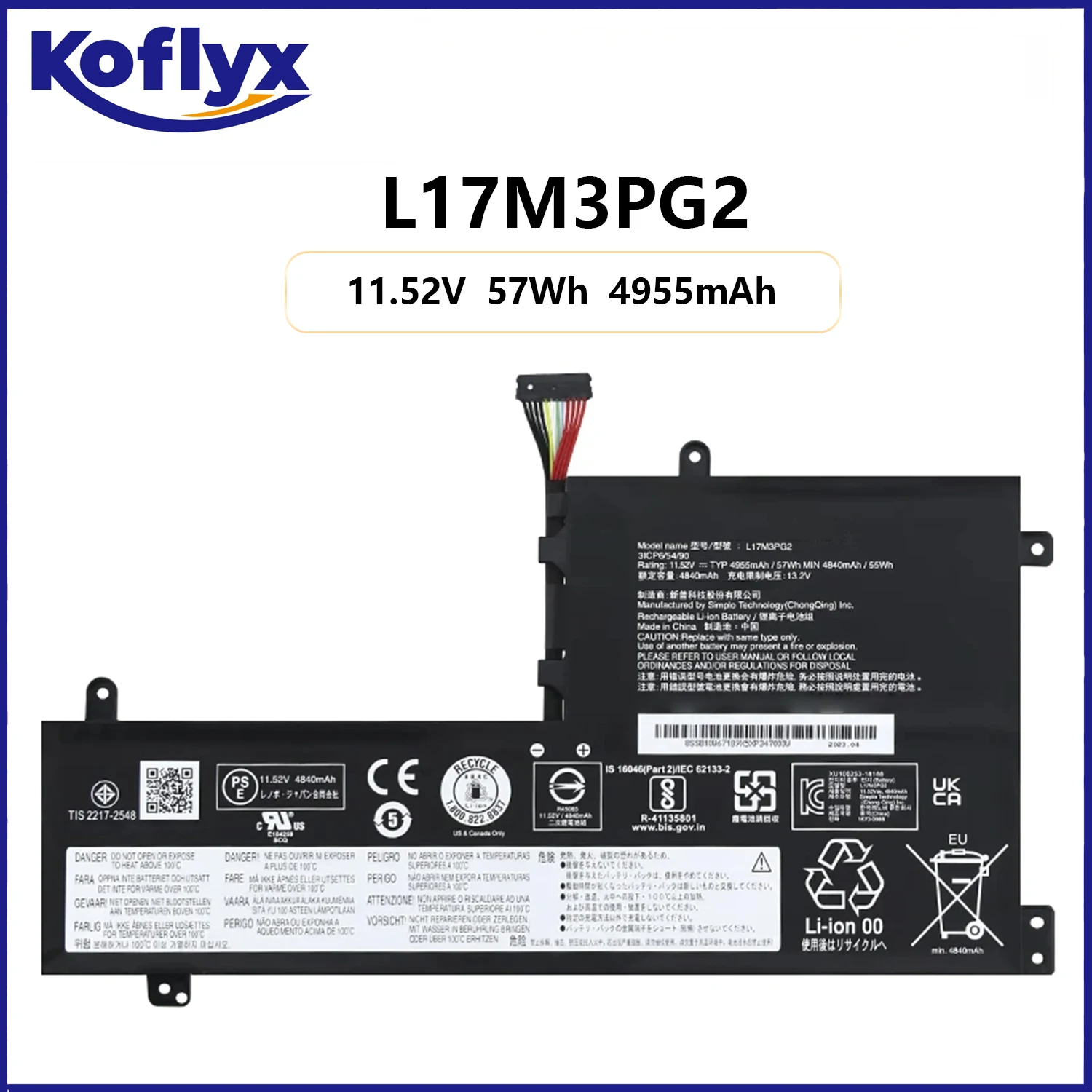 Koflyx new Laptop battery for Lenovo Legion Y530-15ICH Y545-PG0 Y540-17IRH Y540-15IRH Y7000P Y7000 2018 2019 L17M3PG2 /G1
Koflyx new Laptop battery for Lenovo Legion Y530-15ICH Y545-PG0 Y540-17IRH Y540-15IRH Y7000P Y7000 2018 2019 L17M3PG2 /G1
