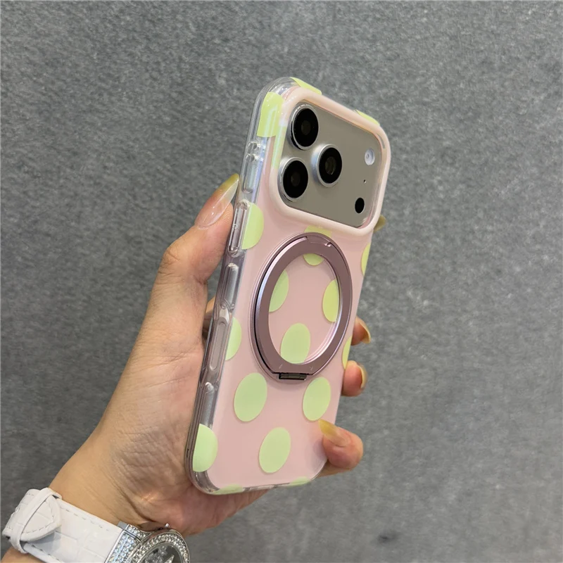 Magnetic Rotating Pivot Holder Polka dots Print Shockproof Case For iPhone 17Pro Max 17Pro 16 16Pro Max For Magsafe Hard Cover
Magnetic Rotating Pivot Holder Polka dots Print Shockproof Case For iPhone 17Pro Max 17Pro 16 16Pro Max For Magsafe Hard Cover