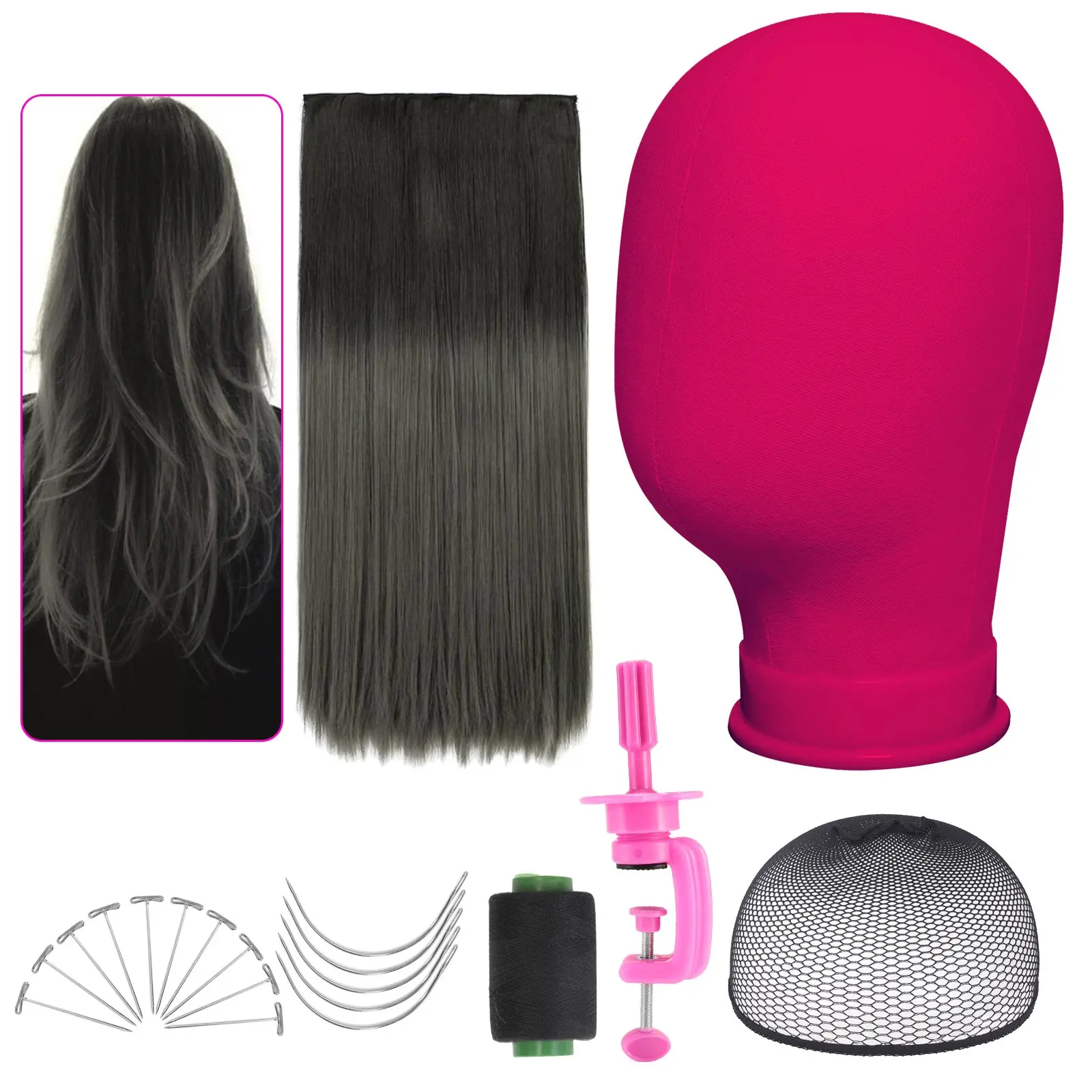 56cm 22" Mannequin Head for Wig Human Head model Canvas Block WithT C needle Wig Cap Kit Wig piece for woman Gradient Black
56cm 22" Mannequin Head for Wig Human Head model Canvas Block WithT C needle Wig Cap Kit Wig piece for woman Gradient Black