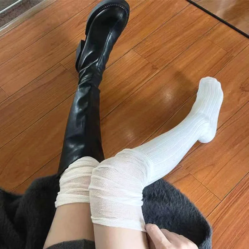 Women Autumn and Winter Knit Socks Hose Leg Warmer Boots Accessories Black White Gray JK Over Knee Thigh High Stockings
Women Autumn and Winter Knit Socks Hose Leg Warmer Boots Accessories Black White Gray JK Over Knee Thigh High Stockings