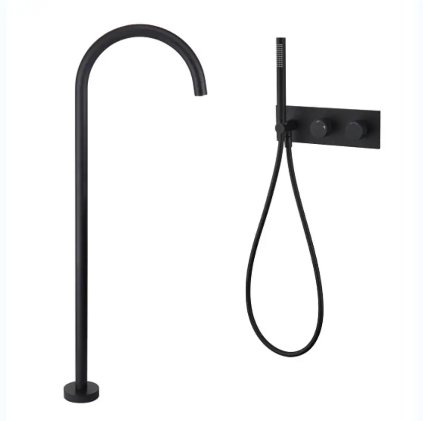 New Coming Brass Concealed Handheld Shower Freestanding Bathtub Faucet Floor Stand Tub Filler With Wall Shower Mixer
New Coming Brass Concealed Handheld Shower Freestanding Bathtub Faucet Floor Stand Tub Filler With Wall Shower Mixer