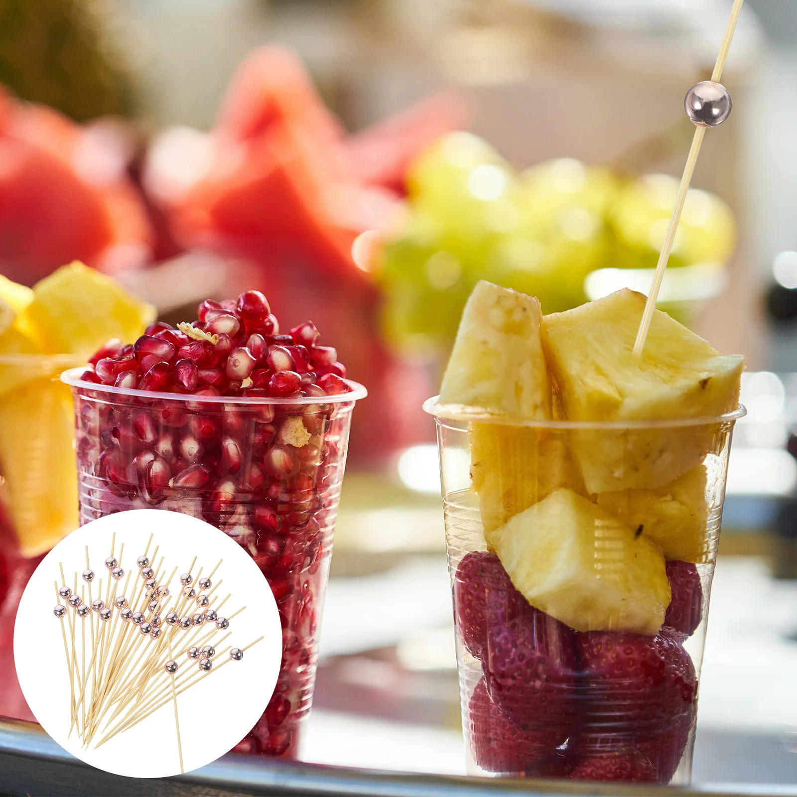 100pcs Bamboo Cocktail Picks Skewers Smooth Burr Appetizer Food Sticks Fruit Dessert Skewer Restaurant Supplies
100pcs Bamboo Cocktail Picks Skewers Smooth Burr Appetizer Food Sticks Fruit Dessert Skewer Restaurant Supplies