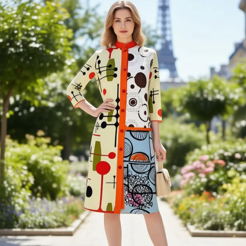 Miyake плиссированное женское платье больших размеров, новинка весны 2026, эластичный кардиган с воротником-стойкой и рукавами, складная юбка средней длины
Miyake плиссированное женское платье больших размеров, новинка весны 2026, эластичный кардиган с воротником-стойкой и рукавами, складная юбка средней длины