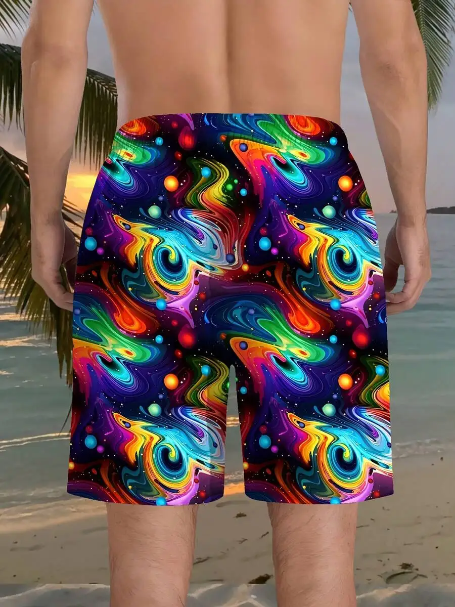 Mens Quick-Dry Board Shorts With Drawstring Waist, 3D Full-Width Swirl Print, Lightweight Non-Transparent Beach Swimwear
Mens Quick-Dry Board Shorts With Drawstring Waist, 3D Full-Width Swirl Print, Lightweight Non-Transparent Beach Swimwear