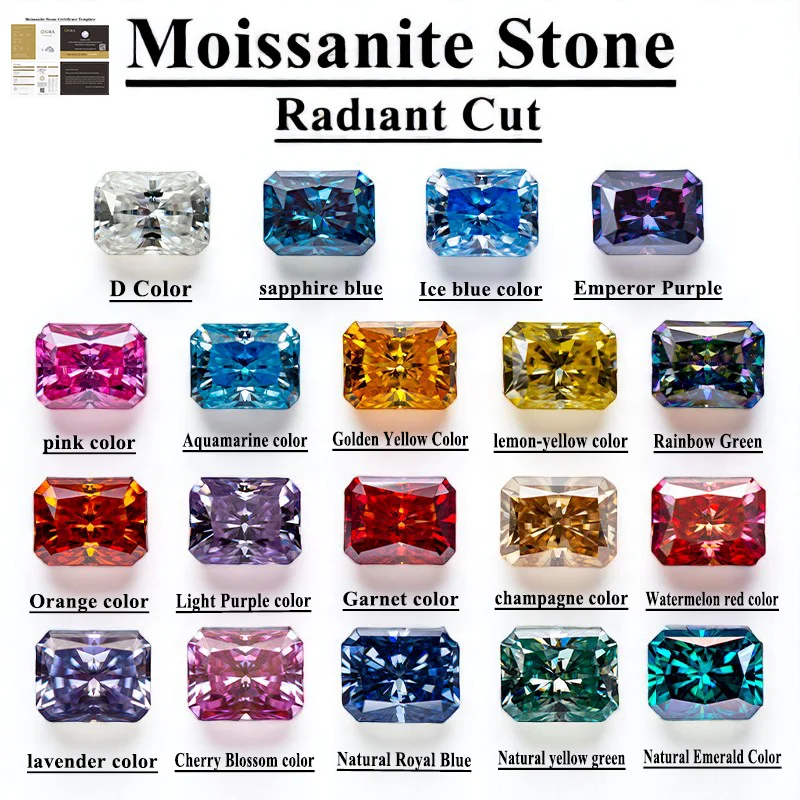 Top Moissanite Stone Radiant Shape VVS1 Combination chain Charms Beads with GRA Certificate for Advanced Jewelry Making Material
Top Moissanite Stone Radiant Shape VVS1 Combination chain Charms Beads with GRA Certificate for Advanced Jewelry Making Material