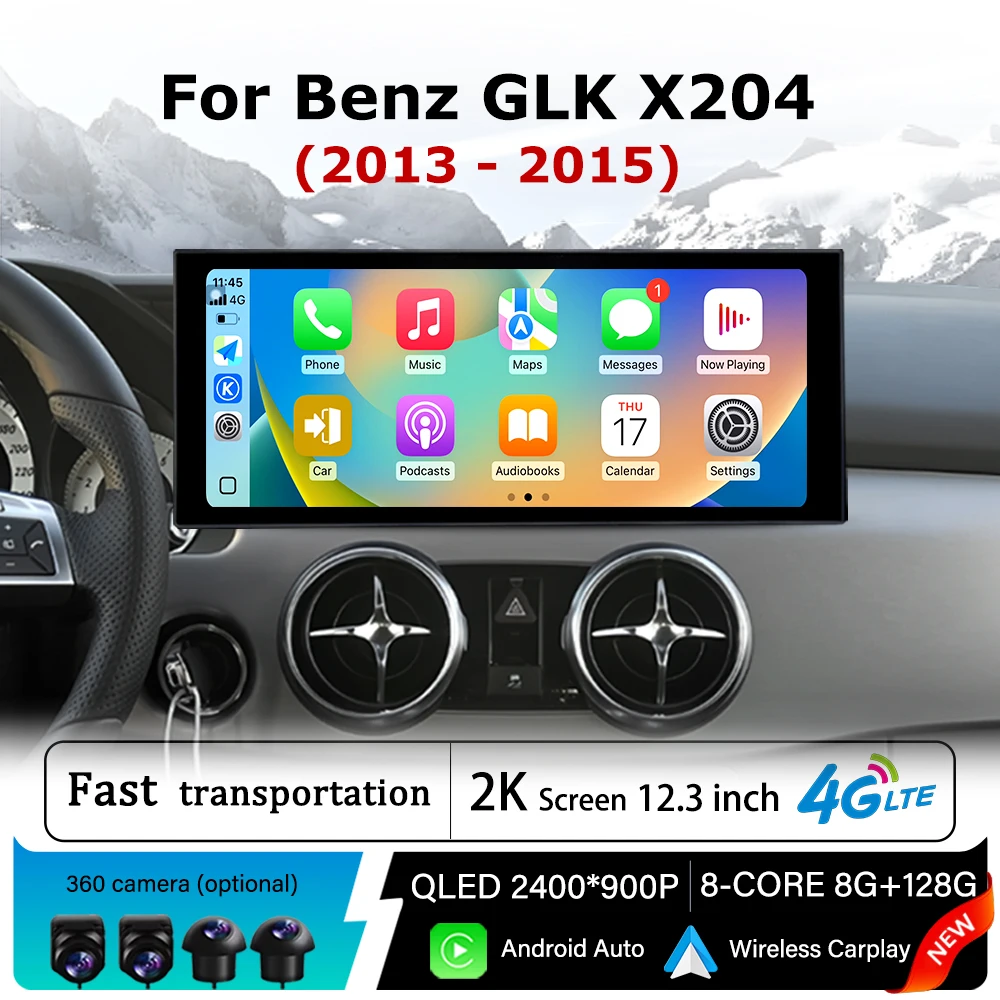 Android 14 Ultra-Thin screen for Mercedes Benz GLK X204 20013 - 20115 Wireless Carplay Car Multimedia Player GPS Navi DSP Stereo
Android 14 Ultra-Thin screen for Mercedes Benz GLK X204 20013 - 20115 Wireless Carplay Car Multimedia Player GPS Navi DSP Stereo
