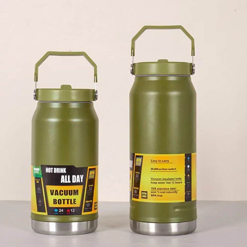 1.6L, 304 stainless steel handheld vacuum cup, Outdoor sports water bottle, High-capacity insulation/cooling bucket
1.6L, 304 stainless steel handheld vacuum cup, Outdoor sports water bottle, High-capacity insulation/cooling bucket