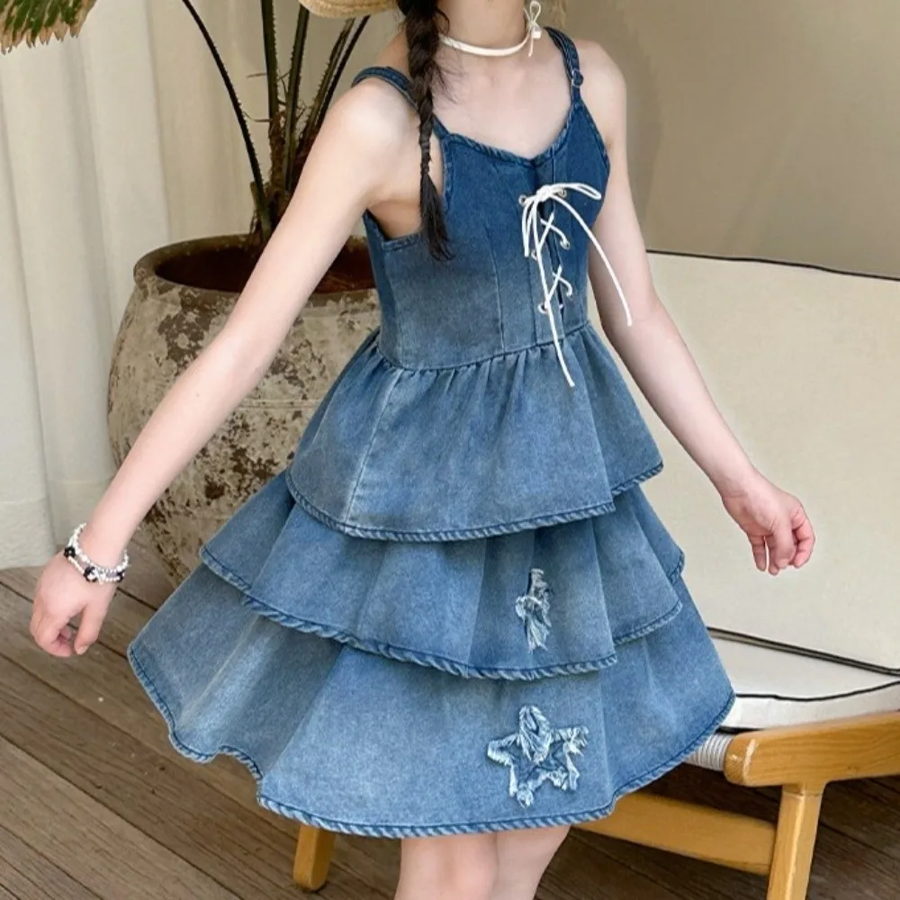 Sleeveless Children Denim Strap Skirt Princess Suspenders Girls Cowboy Dress Gradient Casual Ruffled Gradient Puff Dress Girls
Sleeveless Children Denim Strap Skirt Princess Suspenders Girls Cowboy Dress Gradient Casual Ruffled Gradient Puff Dress Girls