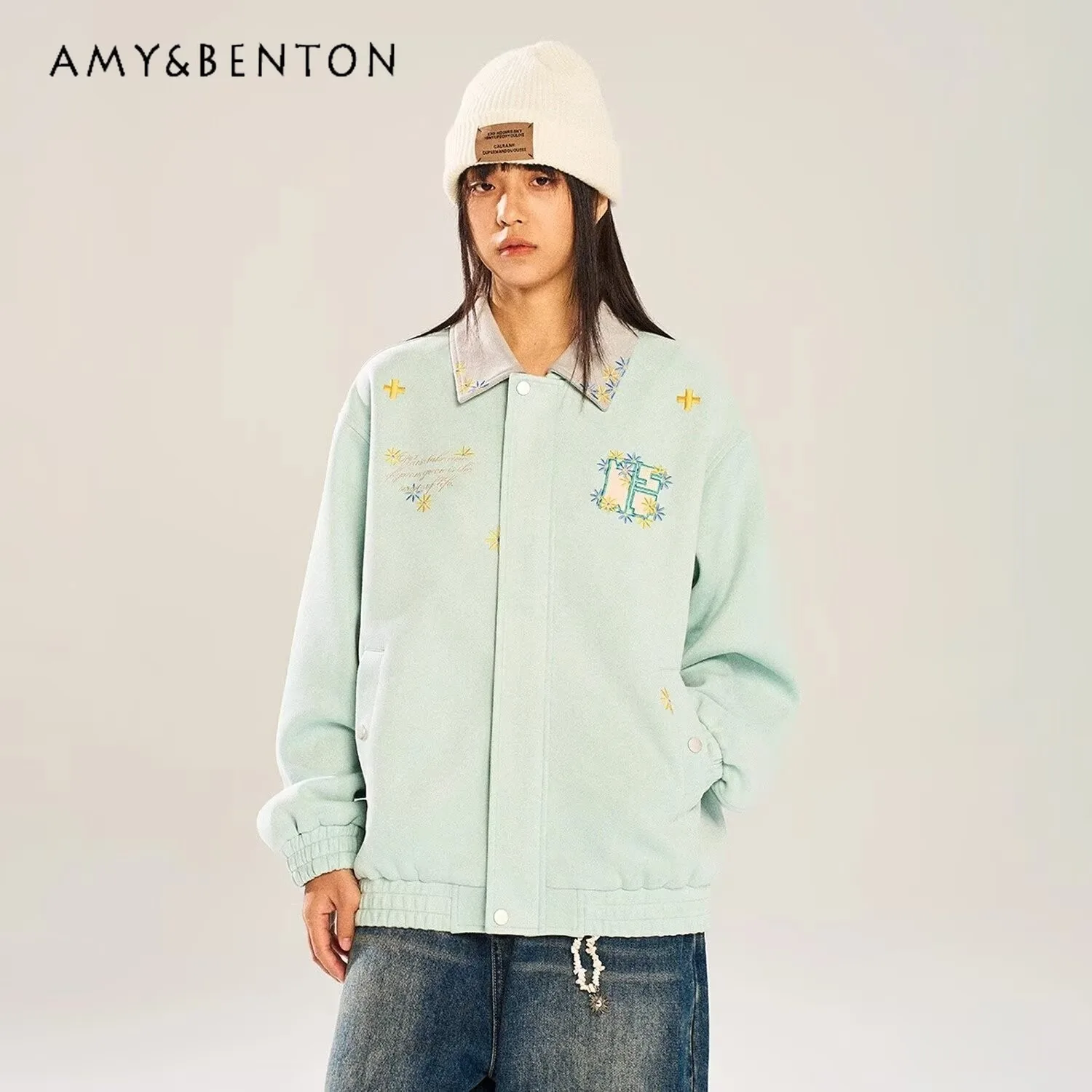 2025 Spring and Autumn New American Retro Style Women's Green Heavy Embroidery Loose Turn-down Collar Long Sleeve Casual Jacket
2025 Spring and Autumn New American Retro Style Women's Green Heavy Embroidery Loose Turn-down Collar Long Sleeve Casual Jacket