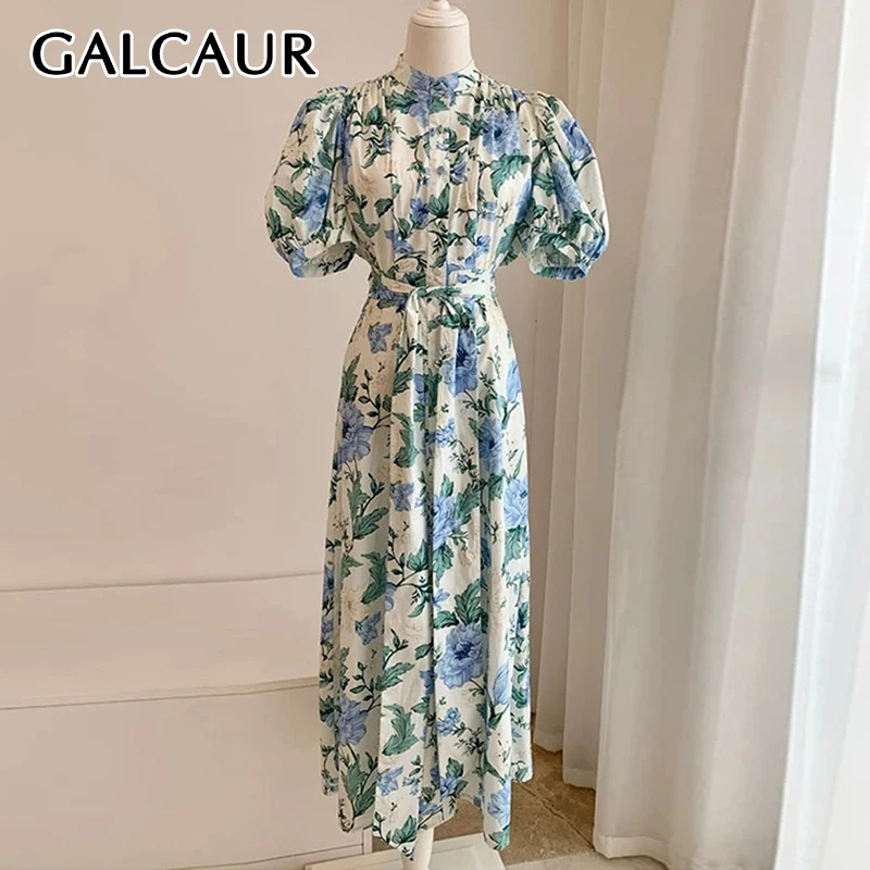 GALCAUR Vintage Printing MIdi Dresses For Women Lapel Short Sleeve High Waist Patchwork Lace Up Elegant Colorblock Dress Female
GALCAUR Vintage Printing MIdi Dresses For Women Lapel Short Sleeve High Waist Patchwork Lace Up Elegant Colorblock Dress Female