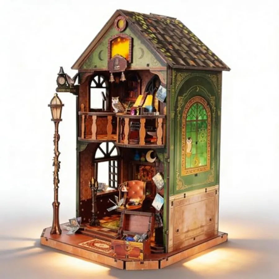 DIY Book Nook Kit 3D Wooden Puzzle for Adults Miniature House Kit with LED Light Creative Bookshelf Insert Decor Library Dioram
DIY Book Nook Kit 3D Wooden Puzzle for Adults Miniature House Kit with LED Light Creative Bookshelf Insert Decor Library Dioram