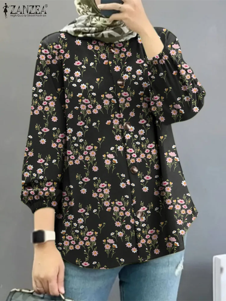 Vintage Long Sleeve Muslim Shirt ZANZEA Fashion Dubai Turkey Tops Casual Islamic Clothing Women Autumn Floral Printed Blouse
Vintage Long Sleeve Muslim Shirt ZANZEA Fashion Dubai Turkey Tops Casual Islamic Clothing Women Autumn Floral Printed Blouse