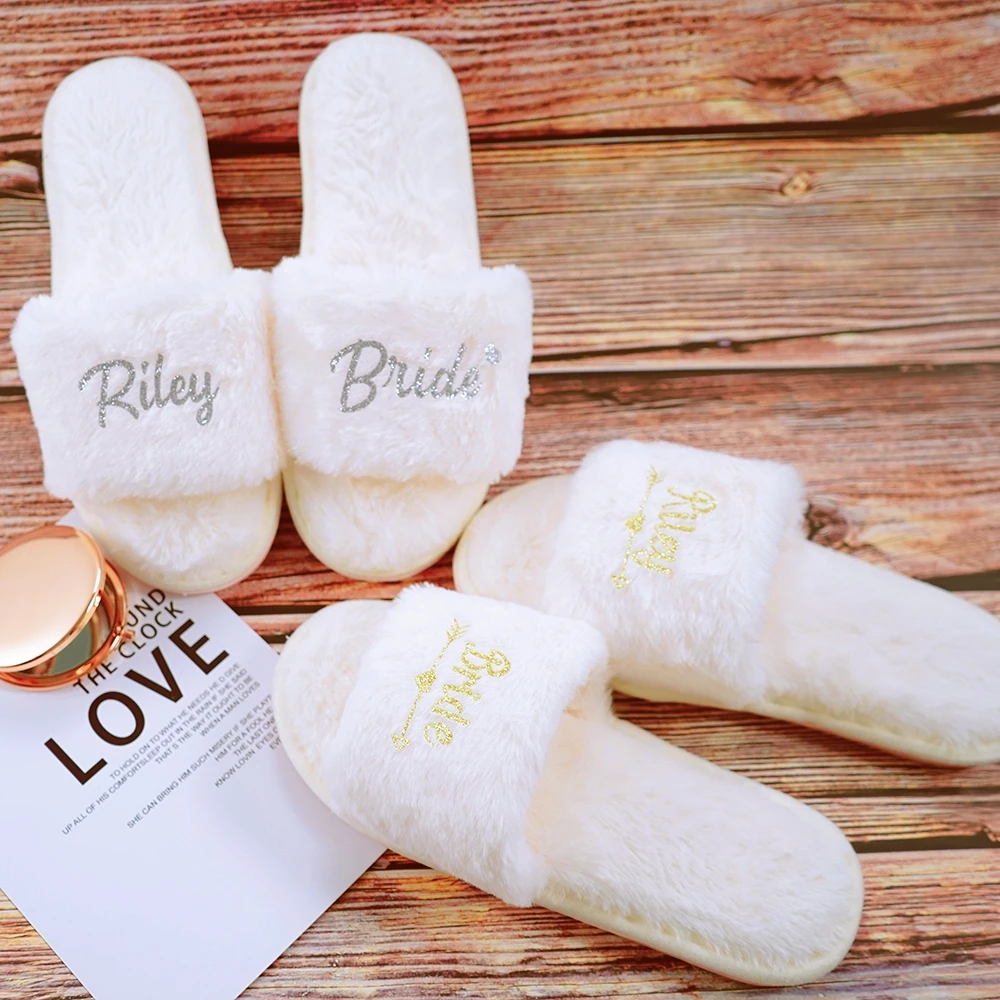 Personalized Fluffy Indoor Slippers, Soft Warm Home Slippers, Bridesmaid, Bride, Wedding Party, Bachelorette Party
Personalized Fluffy Indoor Slippers, Soft Warm Home Slippers, Bridesmaid, Bride, Wedding Party, Bachelorette Party