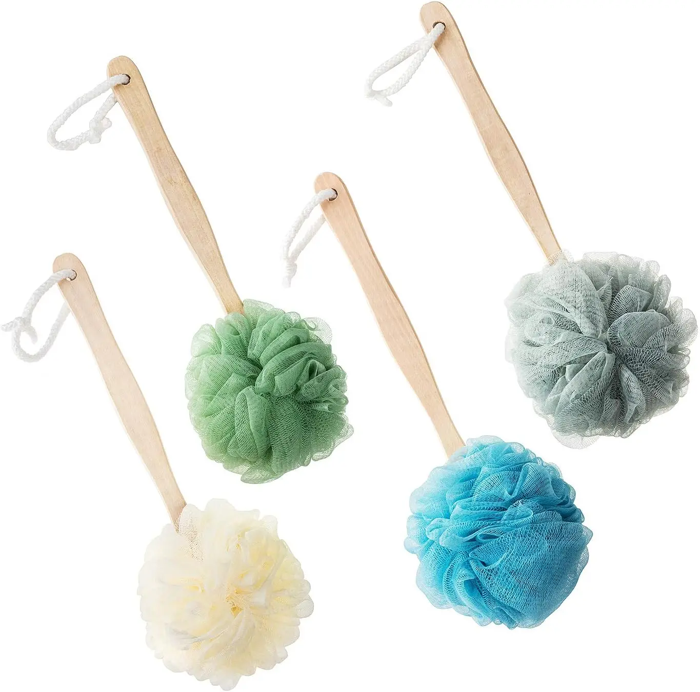 4-Pack Long Handle Bath Loofah Sponge, Soft Mesh Back Scrubber for Men and Women, Assorted Colors
4-Pack Long Handle Bath Loofah Sponge, Soft Mesh Back Scrubber for Men and Women, Assorted Colors