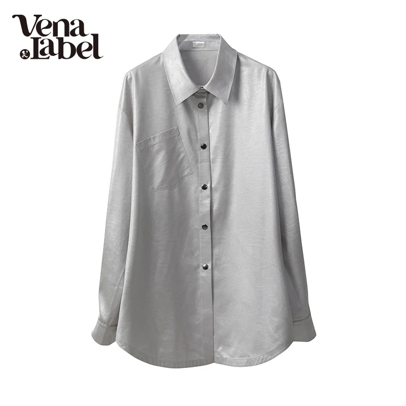 Женская свободная рубашка Vena Label из искусственной кожи, летняя повседневная Свободная блузка из искусственной кожи, базовое пальто, одежда для весны и осени, WA066
Женская свободная рубашка Vena Label из искусственной кожи, летняя повседневная Свободная блузка из искусственной кожи, базовое пальто, одежда для весны и осени, WA066
