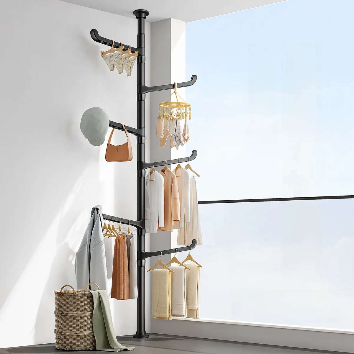 Thickened Sturdy Floor-Mounted Clothes Drying Rack Bedroom Indoor Balcony Use Extendable Manual Operation Clothesline Holder
Thickened Sturdy Floor-Mounted Clothes Drying Rack Bedroom Indoor Balcony Use Extendable Manual Operation Clothesline Holder