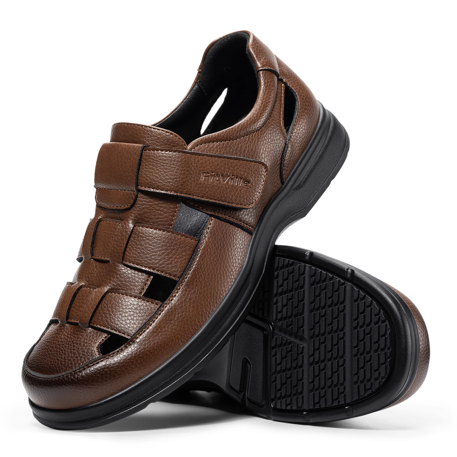 FitVille Men's Closed-Toe Sandals Wide Toe Leather Diabetic Shoes for Men Orthopedic Dress Sandal Velcro Straps Shock-Absorbing
FitVille Men's Closed-Toe Sandals Wide Toe Leather Diabetic Shoes for Men Orthopedic Dress Sandal Velcro Straps Shock-Absorbing