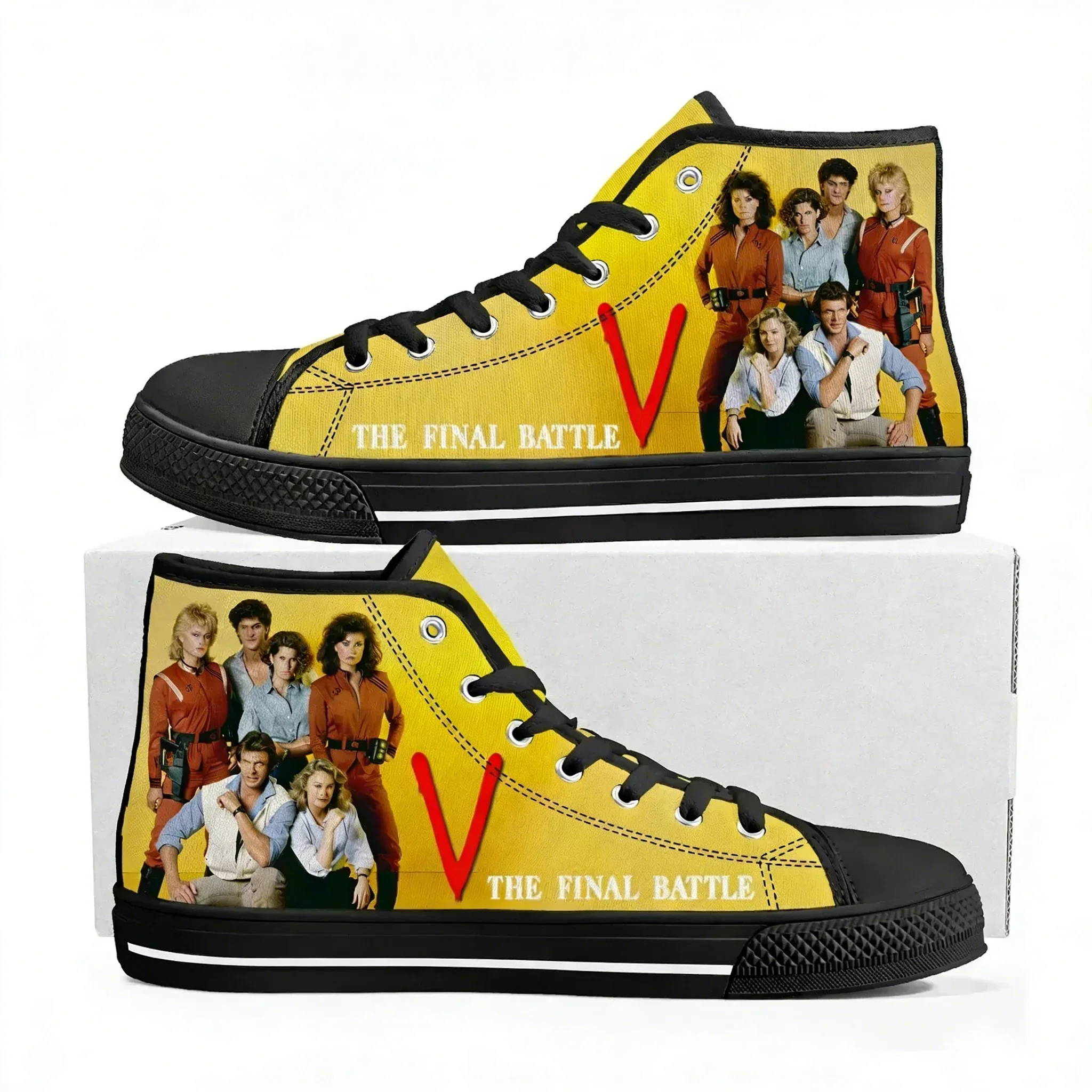 V 1984 TV Series High Top Sneakers Mens Womens Teenager High Quality Jane Badler Canvas Sneaker Couple Shoe Casual Custom Shoes
V 1984 TV Series High Top Sneakers Mens Womens Teenager High Quality Jane Badler Canvas Sneaker Couple Shoe Casual Custom Shoes