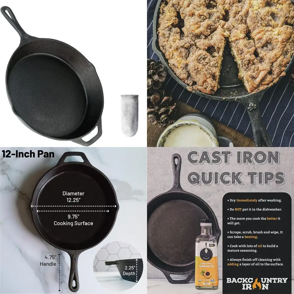 12-Inch Diameter Pre-Seasoned Cast Iron Skillet
12-Inch Diameter Pre-Seasoned Cast Iron Skillet
