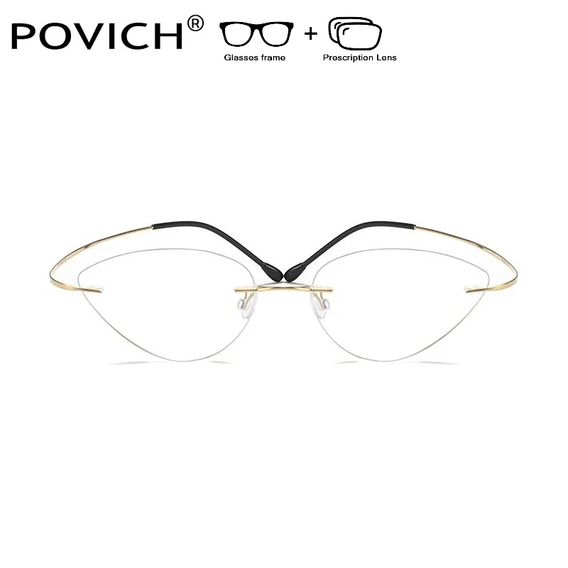 Titanium Rimless Glasses Women Myopia Reading Prescription Recipe Lenses ADD Progressive Anti blue light Cat Eye Eyeglasses
Titanium Rimless Glasses Women Myopia Reading Prescription Recipe Lenses ADD Progressive Anti blue light Cat Eye Eyeglasses