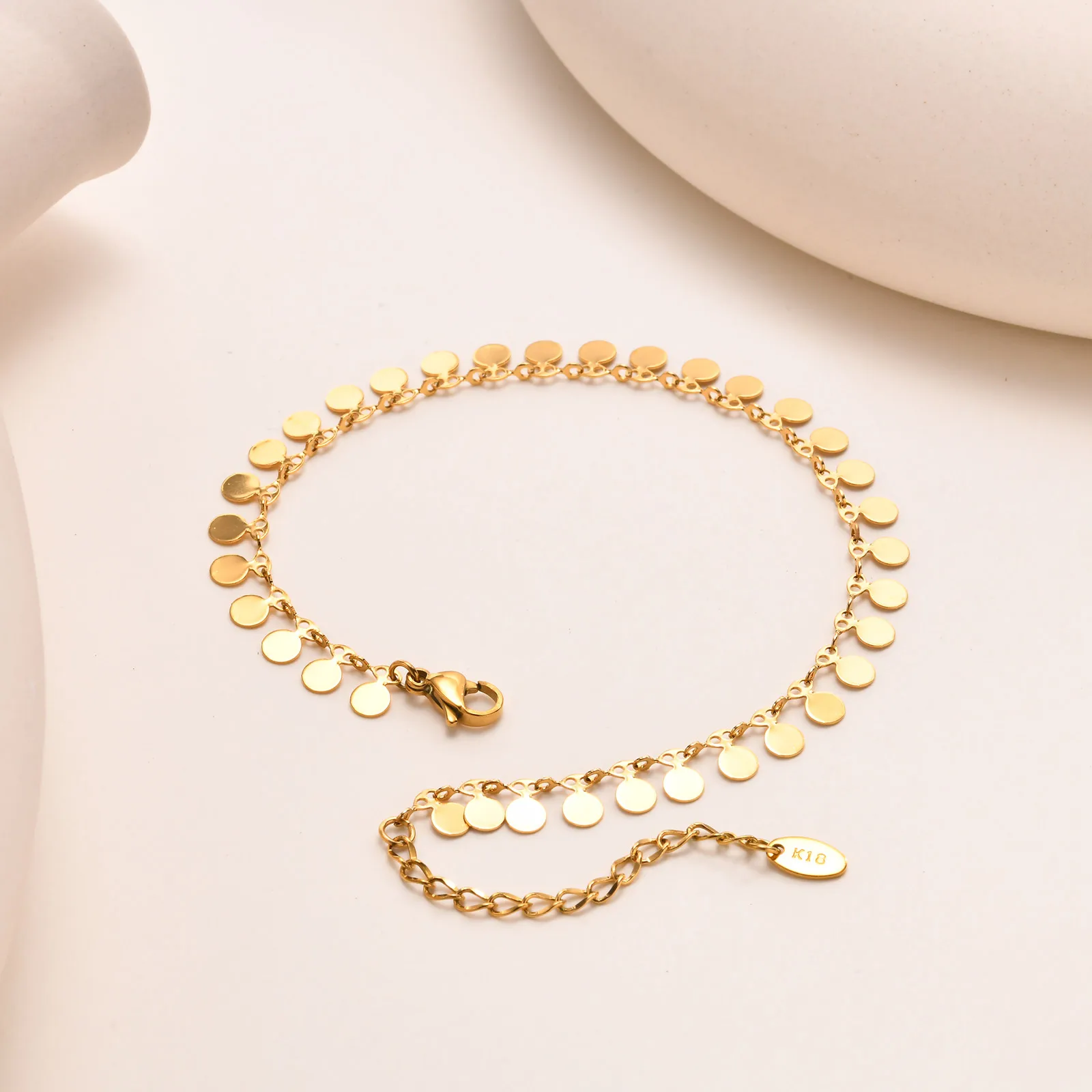 Full-gloss Disc Tassel Anklet for Women Stainless Steel Gold Color Minimalist Anklets Daily Beach Holiday Jewelry New Trend
Full-gloss Disc Tassel Anklet for Women Stainless Steel Gold Color Minimalist Anklets Daily Beach Holiday Jewelry New Trend