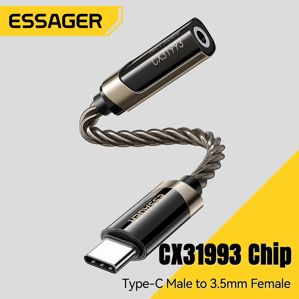 Essager HiFi Type-C to 3.5mm Jack Audio Adapter Headphone Aux Cable USB Type C to 3.5mm Adapter OTG For iPhone 17 16 15 Pro Max
Essager HiFi Type-C to 3.5mm Jack Audio Adapter Headphone Aux Cable USB Type C to 3.5mm Adapter OTG For iPhone 17 16 15 Pro Max