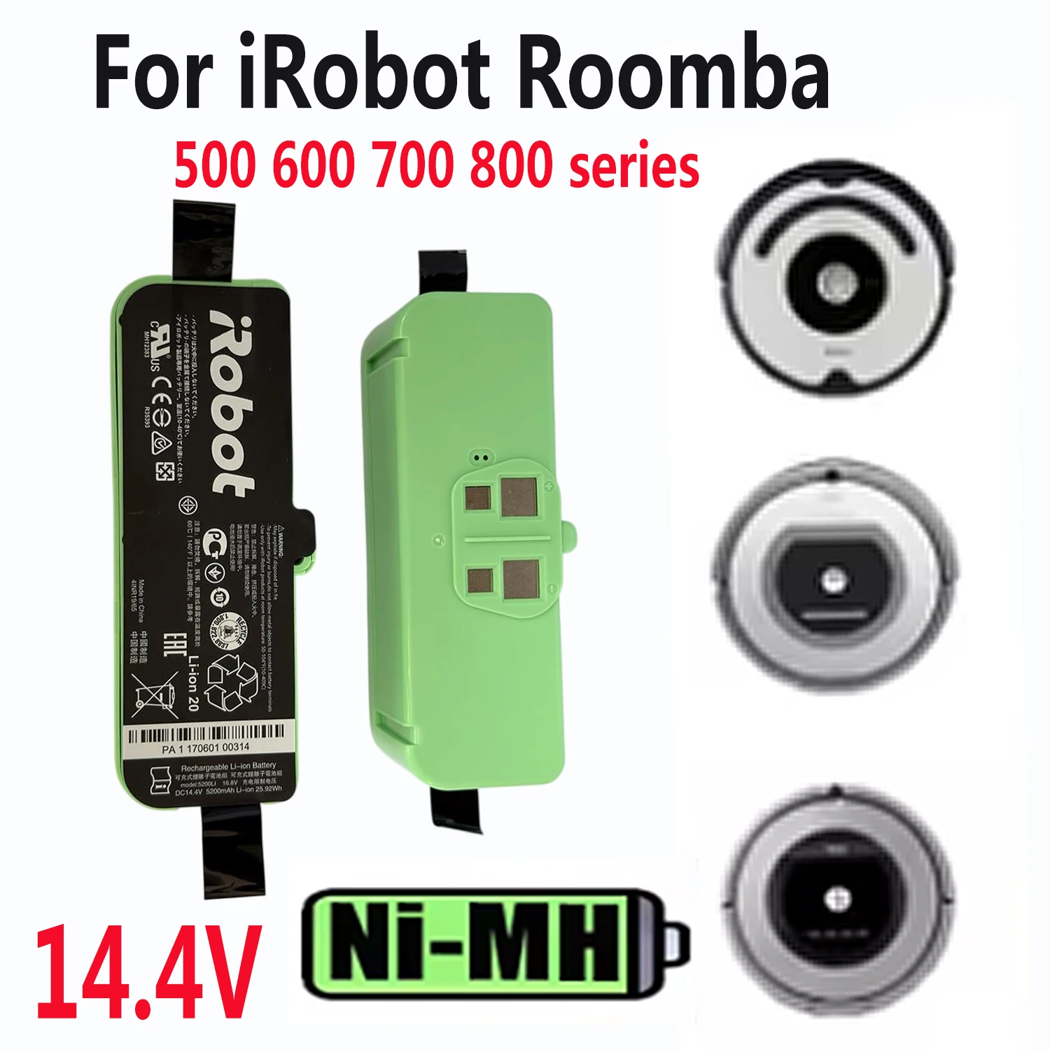 14.4V Relpacement Battery ,For Irobot Roomba Electric Sweeper Battery Compatible with 650 645 640 635 632 631 630 625 620 615
14.4V Relpacement Battery ,For Irobot Roomba Electric Sweeper Battery Compatible with 650 645 640 635 632 631 630 625 620 615