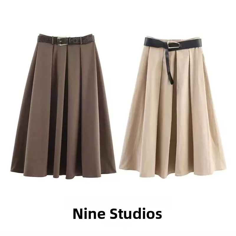 Casual Cowl Ne Midi Skirt with Belt High Waist Polyester Fiber European Sle Women's Skirt H pe Summer 2025 Faion
Casual Cowl Ne Midi Skirt with Belt High Waist Polyester Fiber European Sle Women's Skirt H pe Summer 2025 Faion