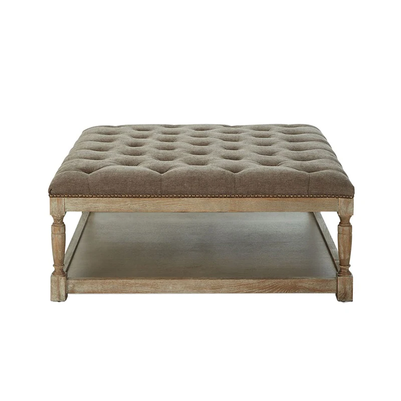 American rural solid wood coffee table, simple cotton and linen fabric soft bag pull button coffee table coffee table retro
American rural solid wood coffee table, simple cotton and linen fabric soft bag pull button coffee table coffee table retro