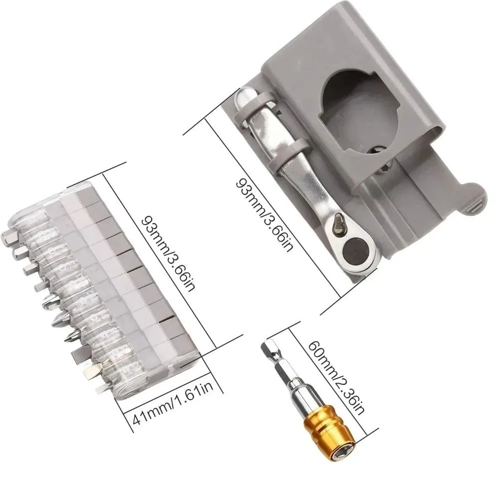 10pcs Phillips Bits 10 in 1 Ratchet Screwdriver Set Slotted Bits Hex Bits 90° Right Angle Ratchet Screwdriver
10pcs Phillips Bits 10 in 1 Ratchet Screwdriver Set Slotted Bits Hex Bits 90° Right Angle Ratchet Screwdriver