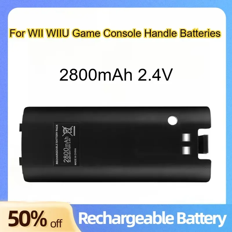 Large Capacity Lithium Battery 2800mAh 2.4V for WII WIIU Game Console Handle Rechargeable Batteries
Large Capacity Lithium Battery 2800mAh 2.4V for WII WIIU Game Console Handle Rechargeable Batteries