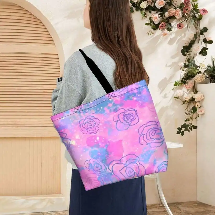 Pastel Galaxy Rose Print Tote Bag For Women Aesthetic Y2K Style Casual Shoulder Bag
Pastel Galaxy Rose Print Tote Bag For Women Aesthetic Y2K Style Casual Shoulder Bag