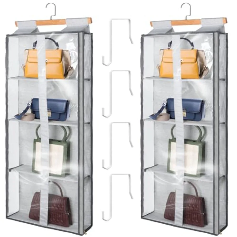 2 Pack Hanging Purse Organizer for Closet Clear Handbag Storage Hanger with Zipper Holder over The Door Wardrobe Tote Bag Stora
2 Pack Hanging Purse Organizer for Closet Clear Handbag Storage Hanger with Zipper Holder over The Door Wardrobe Tote Bag Stora