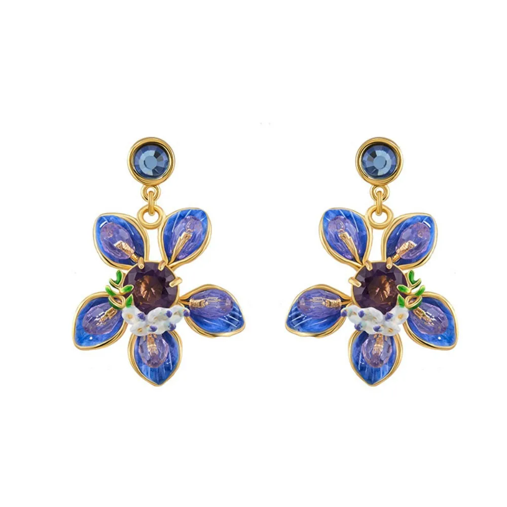 French Sweet Wisteria Flower Earrings for Women, Hand-painted Enamel Glaze Dangle Earrings, Niche Design, Light Luxury Jewelry
French Sweet Wisteria Flower Earrings for Women, Hand-painted Enamel Glaze Dangle Earrings, Niche Design, Light Luxury Jewelry