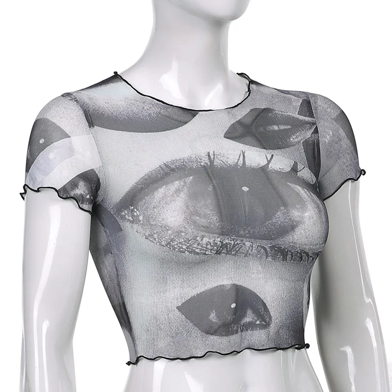 2024 Women's Summer New Arrival Personality Europe and The United States Eyes Short-sleeved Navel Blouse Shirt Fashion T-shirt
2024 Women's Summer New Arrival Personality Europe and The United States Eyes Short-sleeved Navel Blouse Shirt Fashion T-shirt