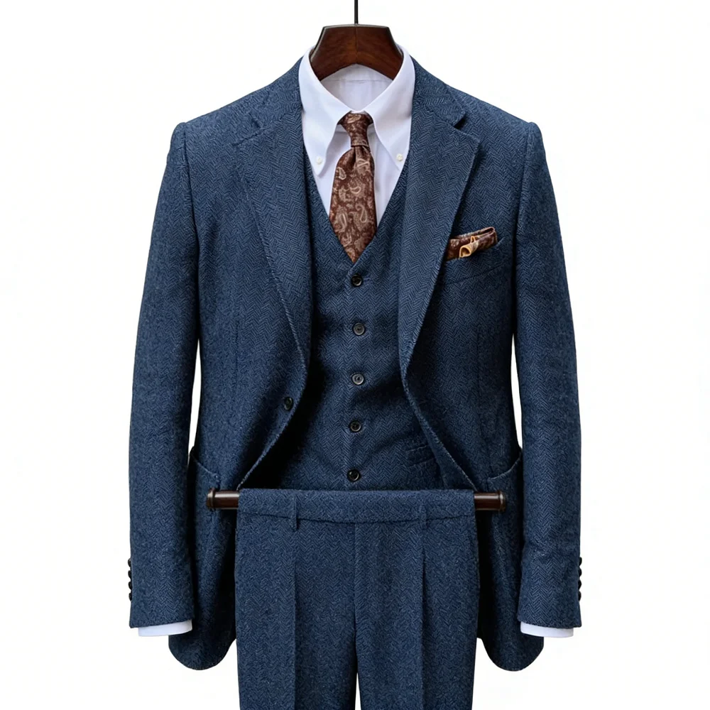 Elegante 3 peças ternos masculinos de tweed ternos masculinos para casamento de inverno formal banquete de espinha de peixe de 3
Elegante 3 peças ternos masculinos de tweed ternos masculinos para casamento de inverno formal banquete de espinha de peixe de 3