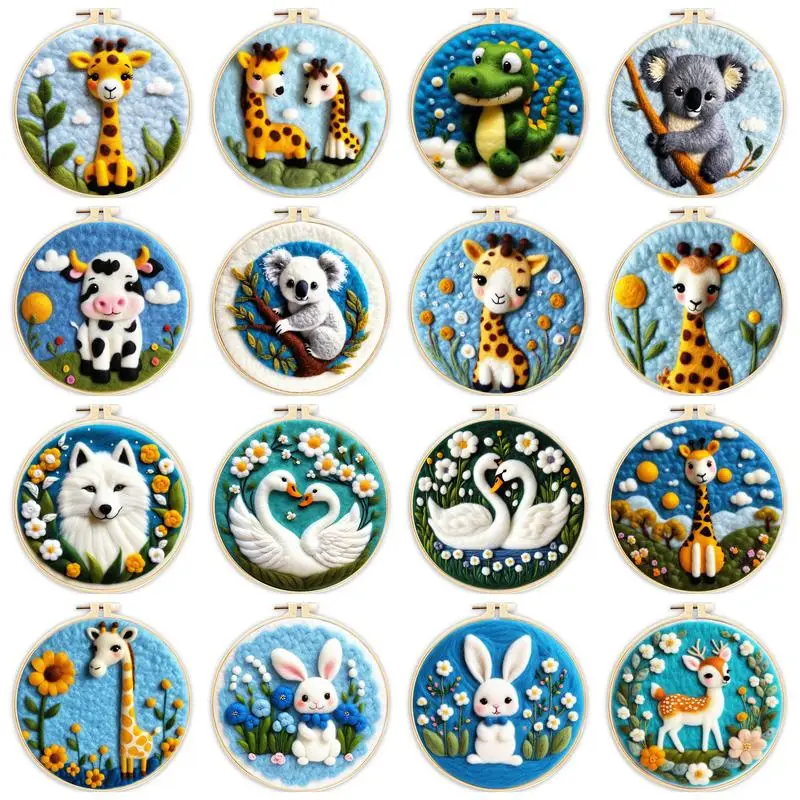 CHENISTORY Funny Giraffe rabbit Animal Wool Needle Felting Painting Kit Picture Handmade Wool Needle Painting For Friend DIY
CHENISTORY Funny Giraffe rabbit Animal Wool Needle Felting Painting Kit Picture Handmade Wool Needle Painting For Friend DIY