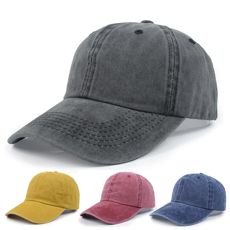 European and American Washed Baseball Cap Soft Top Hat Solid Color Curved Brim Cap To Make Old Denim Visor Fashion Versatile Cap
European and American Washed Baseball Cap Soft Top Hat Solid Color Curved Brim Cap To Make Old Denim Visor Fashion Versatile Cap