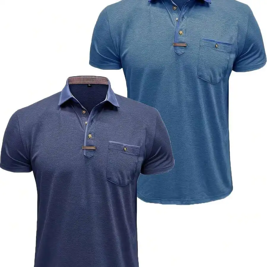 2 Pack Mens Short Sleeve Shirts Casual Solid Color With Button Pocket Collar
2 Pack Mens Short Sleeve Shirts Casual Solid Color With Button Pocket Collar