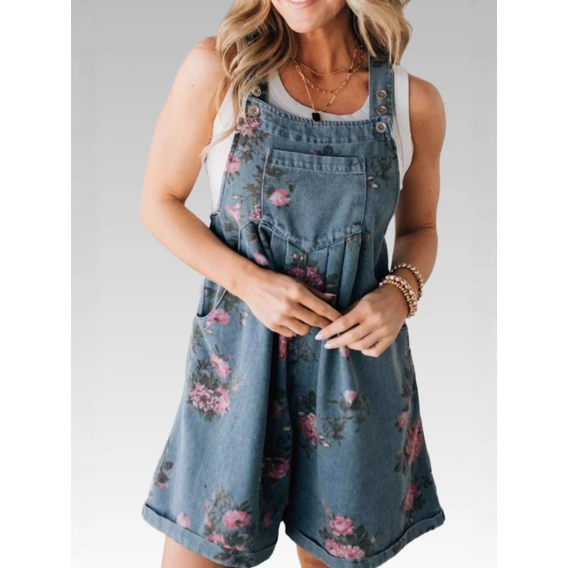 Floral Printed Casual Jumpsuit Sleeveless Shoulder Pants Women's Summer Fashionable New 2026 Shorts
Floral Printed Casual Jumpsuit Sleeveless Shoulder Pants Women's Summer Fashionable New 2026 Shorts