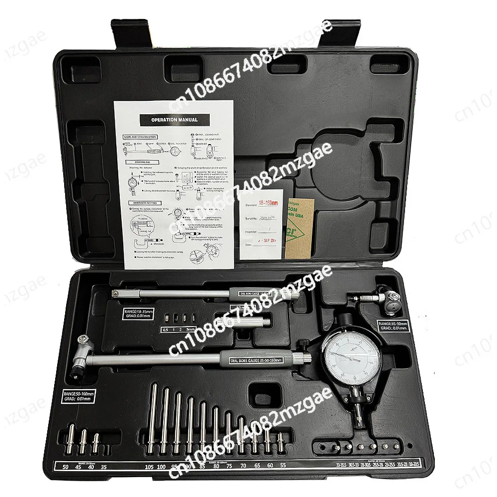 High precision inner diameter dial indicator 3 pcs pack 18-160mm inner diameter gauge set measuring cylinder gauge wholesale
High precision inner diameter dial indicator 3 pcs pack 18-160mm inner diameter gauge set measuring cylinder gauge wholesale