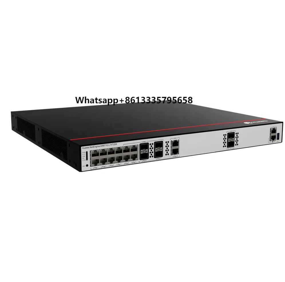 New NetEngine AR6710-L14T2X4 Enterprise Router with 2*10GE SFP+ 2*GE Copper WAN 4*GE Combo 8*GE Copper LAN AR6710-L14T2X4
New NetEngine AR6710-L14T2X4 Enterprise Router with 2*10GE SFP+ 2*GE Copper WAN 4*GE Combo 8*GE Copper LAN AR6710-L14T2X4