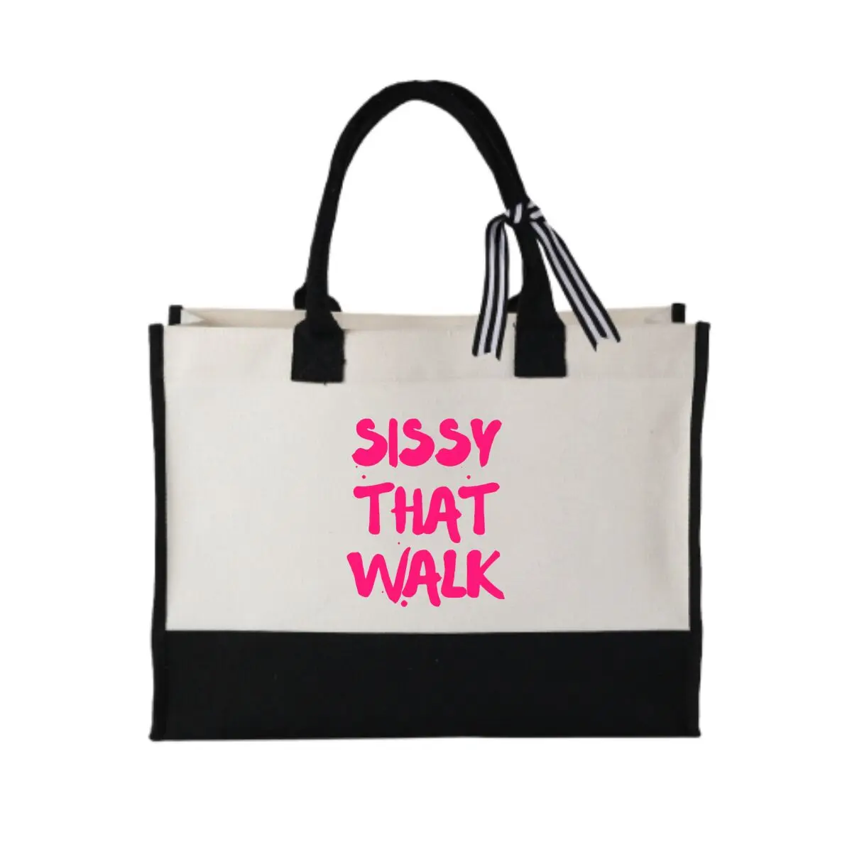 Sissy That Walk Bold Typography Text Durable Patchwork Canvas Tote for Daily Commute
Sissy That Walk Bold Typography Text Durable Patchwork Canvas Tote for Daily Commute