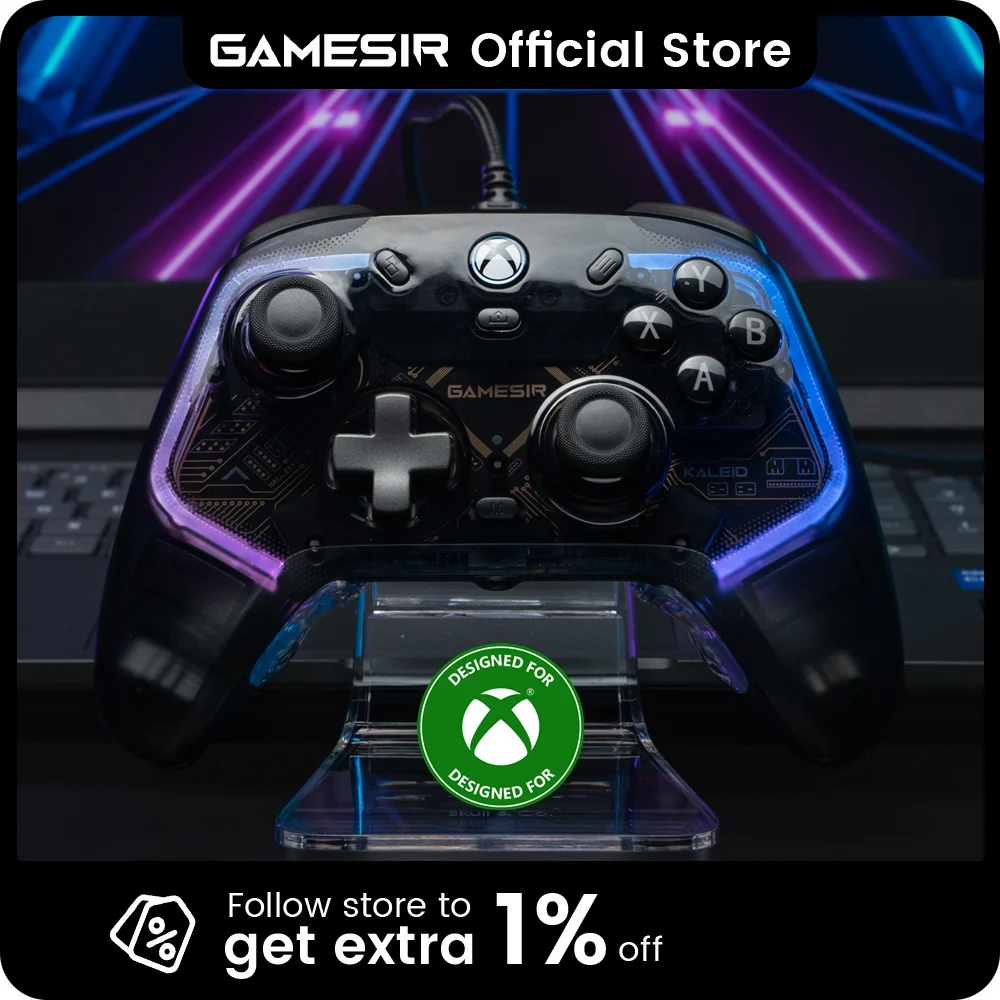 Игровой контроллер GameSir Kaleid Flux с датчиками Холла для Xbox Series X, Xbox Series S, Xbox One, игровых консолей и ПК.
Игровой контроллер GameSir Kaleid Flux с датчиками Холла для Xbox Series X, Xbox Series S, Xbox One, игровых консолей и ПК.